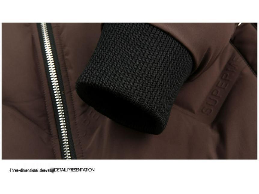 Pánská zimní péřová bunda se stojáčkem - Trendy, Univerzální, Ležérní krátká bílá kachní péřová bunda ve stylu pro táty