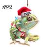 Animal Themed Holiday Decorations Christmas Hanging Ornaments with Lanyard Cute Double Sided Pendant 2026 Creative Shaped Gifts Santa Hat