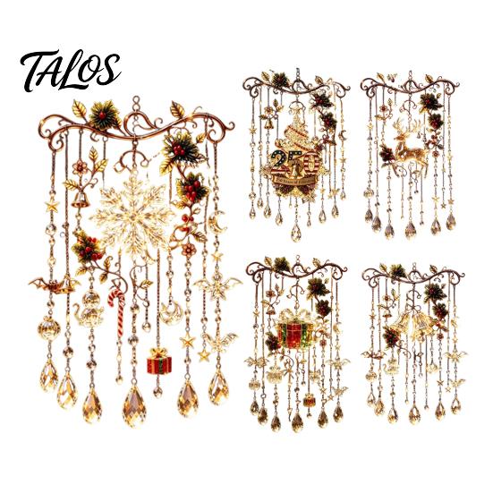 Indoor Outdoor Decorative Chimes Handmade Acrylic Wind for Christmas Window Decoration, Festive Hanging Wall Fireplace Accents Ornaments Outdoor,