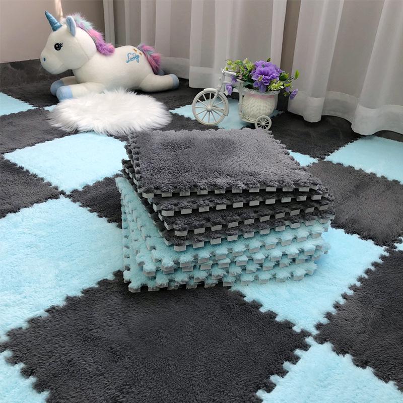 Soundproof Plush Patchwork Carpet: Bedroom & Living Room Rug, Free Cut, Silent Bedside Mat