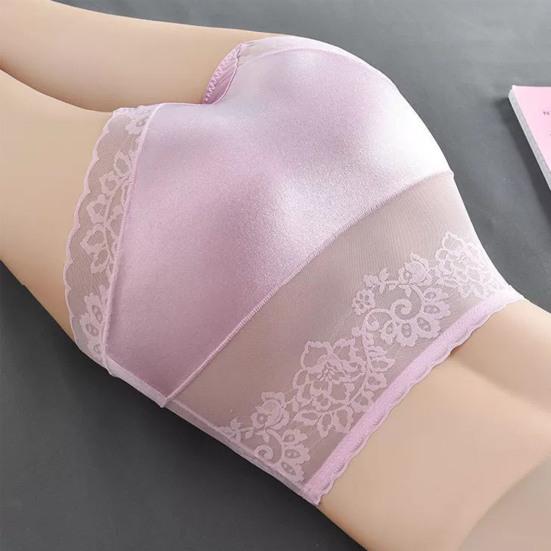 Women Lace Embroidery Flowers Panties Sexy High Waist Butt Lifter Briefs