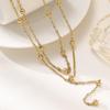 Geometric Tassel 304 Stainless Steel Multi-layer Clavicle Necklace for Women