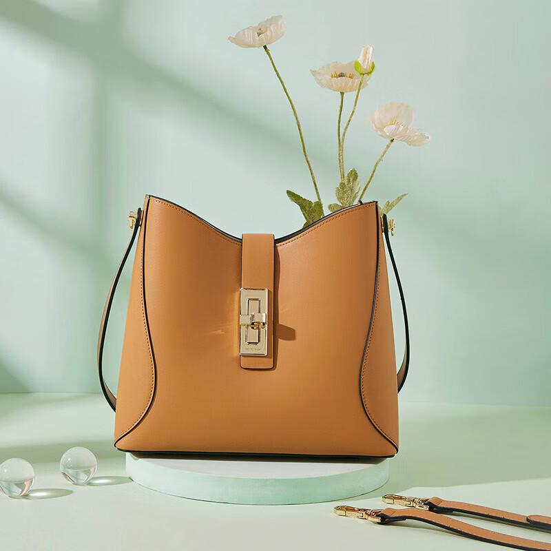 Pierre Cardin Women's Genuine Leather Bucket Shoulder Bag