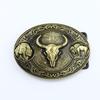 Zinc Western Denim Belt Buckle Cow Skull Reteo Vintage Belt Button Head