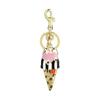 Stylish Ice Cream Inspired Keychain Zinc Alloy Construction Portable Design Keychain Decors Great For Souvenirs Gifts