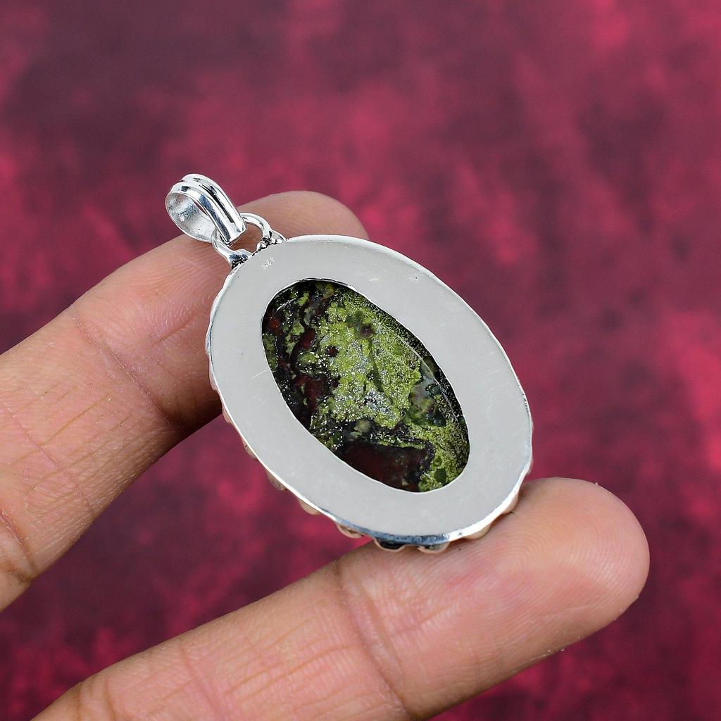 Dragon Blood Pendant, Gemstone Jewelry 925 Solid Sterling Silver Pendant, Gift For Women Handmade Pendant
