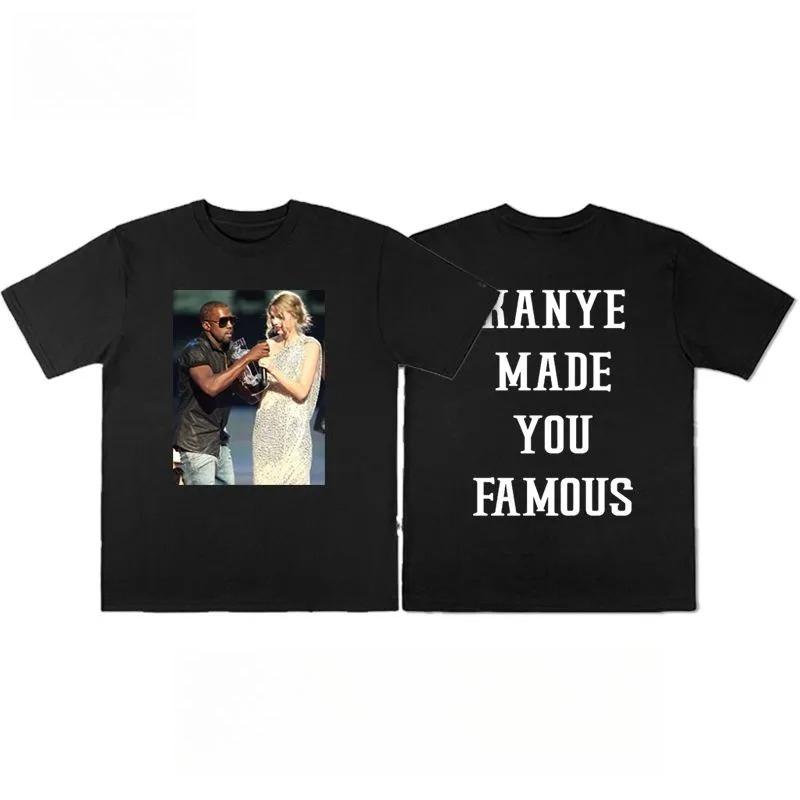 

2025 Autumn and Winter Heavy Pure Cotton Trendy Brand Well-known Character Pattern Printing T-shirt Men s and Women s T-shirts S