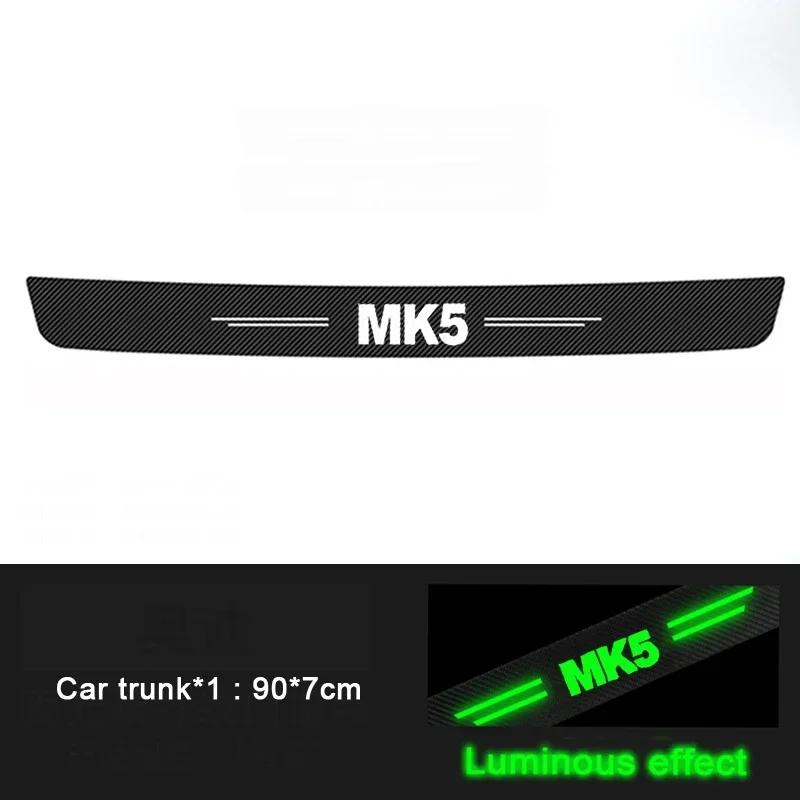 Luminous Car Door Sill Scuff Plate Threshold Protective Decals For Volkswagen VW GOLF MK5 Emblem Rear Trunk Bumper Guard Strips