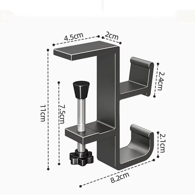 Verstellbarer Schreibtischkantenhaken Tragbarer Gaming-Headset-Schreibtischaufhänger Aufbewahrungshaken für Studentenrucksäcke Hängender Haken Ohne Bohren Büro-Organizer für Zuhause