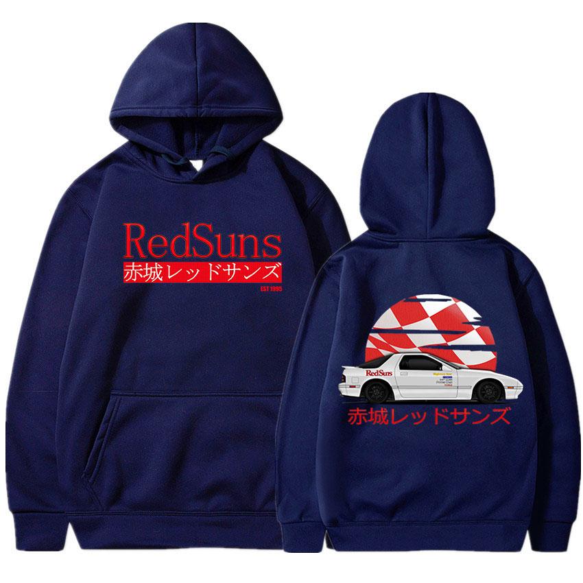 Initial D Drift Akagi RedSuns Hoodie Japanese Anime AE86 Unisex Women Fashion Hoodies Streetwear JDM Automobile Culture Sweatshirts