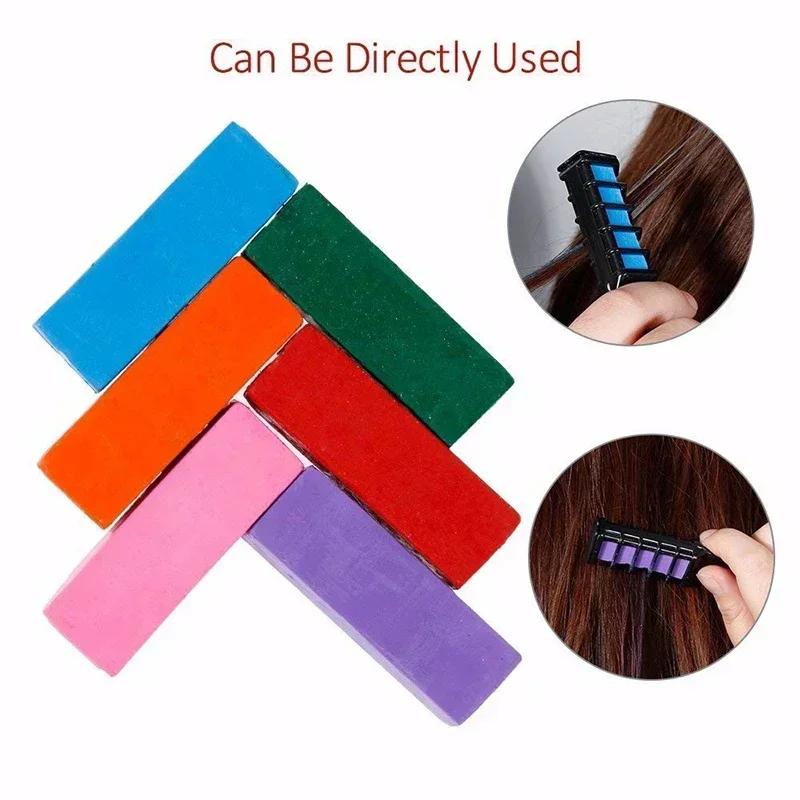 6/1pcs Hair Color Chalk Temporary Hairs Dye To Cover Gray Hair Girl Coloring Comb Disposable Hair Mascara Women Coloring Brush