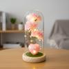 Simulation Carnation Soap Flower Eternal Flower Glass Cover Mother's Day Gift for Mom Valentine's Day Gift Teachers' Day