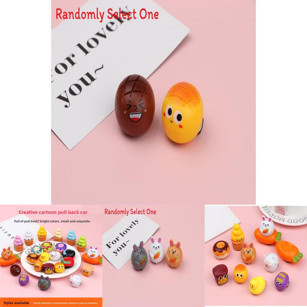 Bread Doughnut Emoji Toy Car With Pullback Function For Toddler Play And Parentchild Interaction