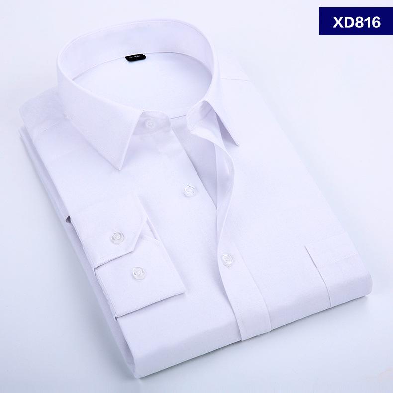 Men's White Long Sleeve Business Shirt - Spring/Autumn Formal Korean Style