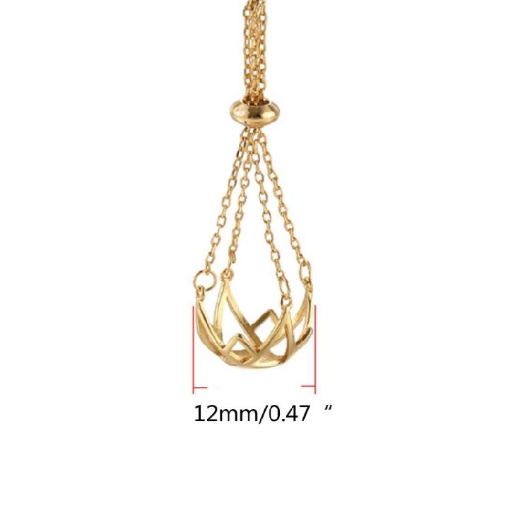 10-12mm Round Pearls Pendant Cage DIY Necklace Charm Holder Empty Support Tray