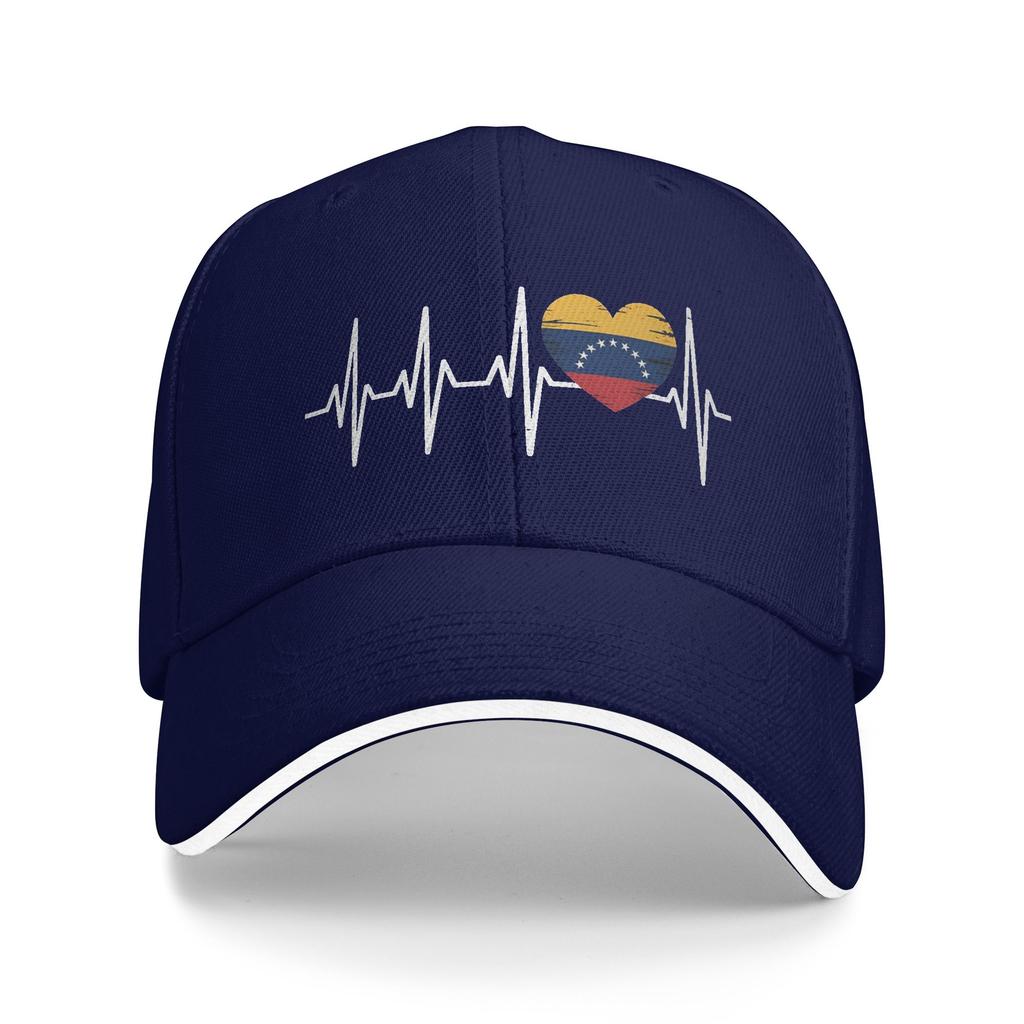 Unisex Venezuela Flag Heartbeat Venezuelan Lovers Support Outdoor Hat Trucker Cap Casual Baseball Cap Sports Sunshade