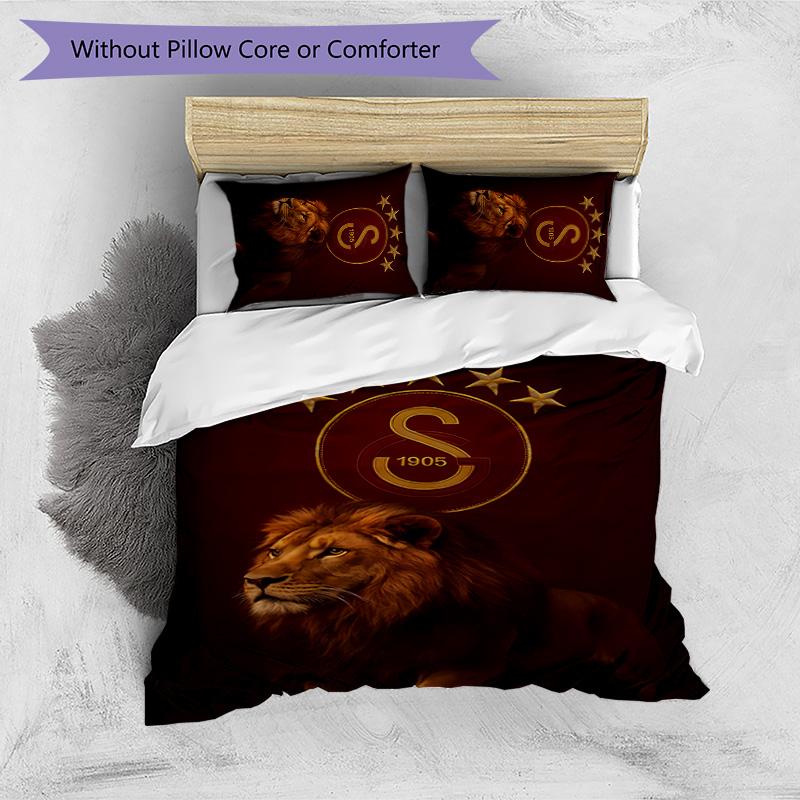 Set Lenzuola Stampato Galatasaray 3 Pezzi Morbido Traspirante Copripiumino Federe Set Lavabile Decorazione Camera da Letto Regalo per la Casa