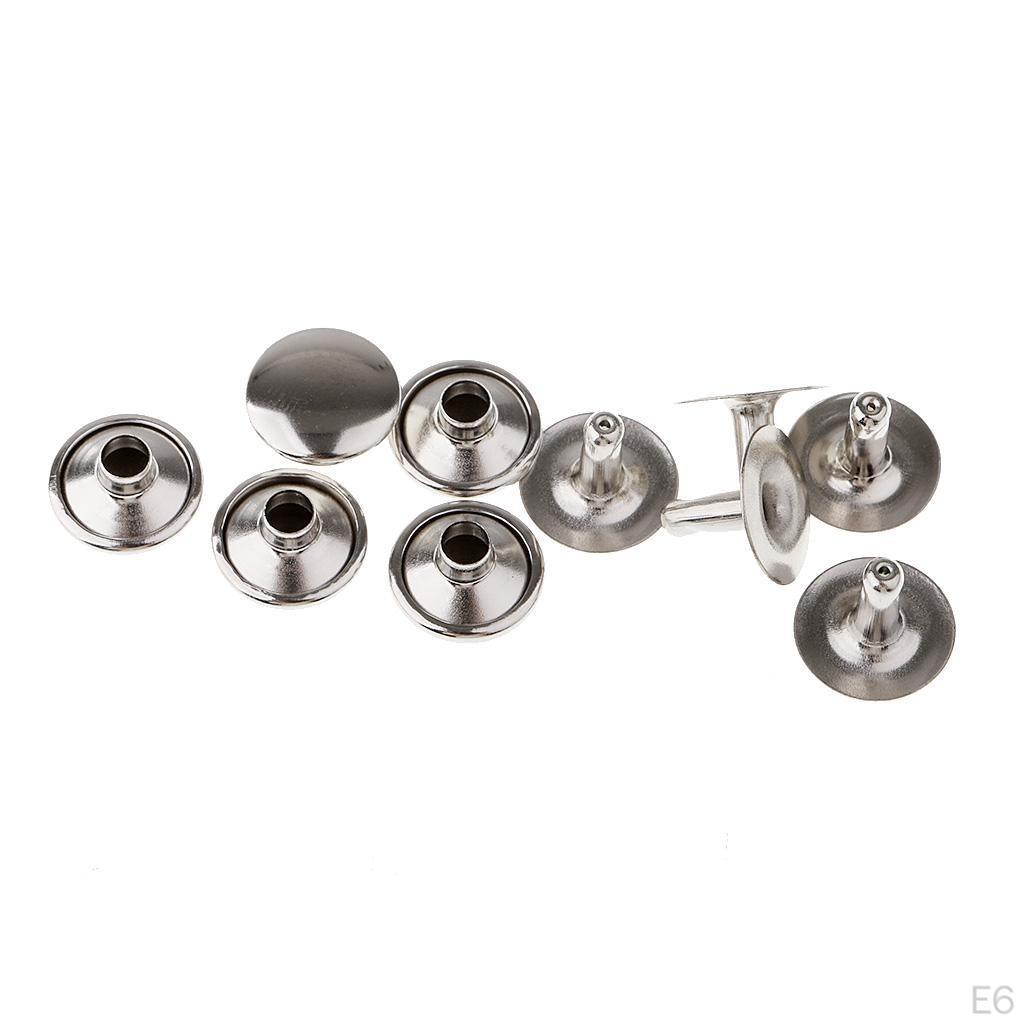 100 Assorted Round Metal Rivets for DIY Leathercraft Projects