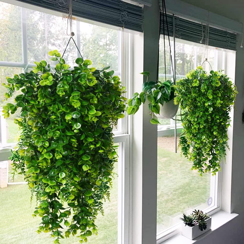 5 Head Artificial Plastic Plants Fern Vine for Christmas Wreath Wedding Arch Decor Home Garden Wall Hanging  Sales Diy Gift