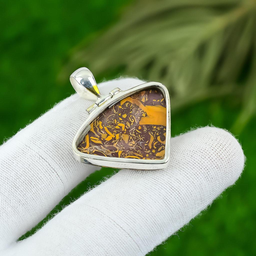 Anniversary Gift For Her Natural Mariam Jasper Gemstone Pendant 925 Silver