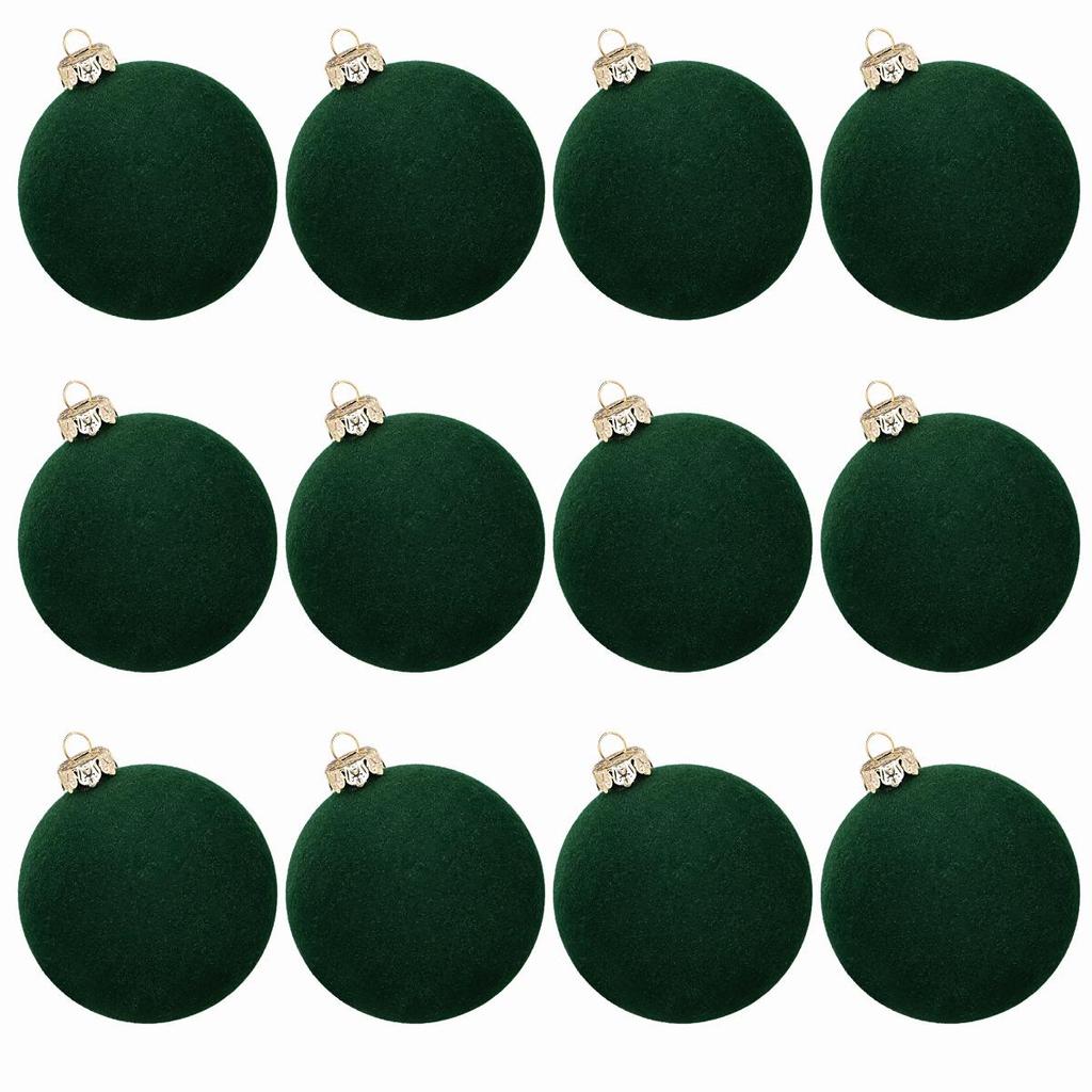 Velvet Flocked Christmas Tree Ornament Ball