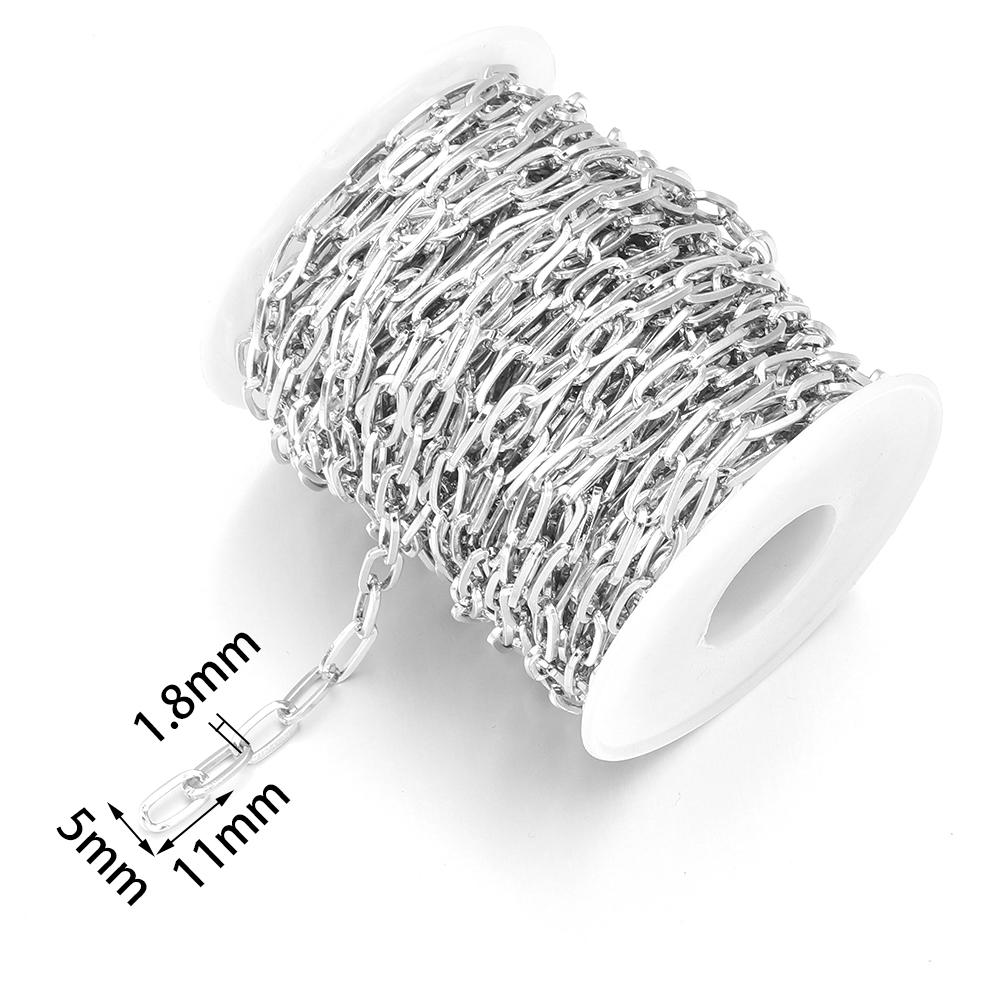 5 Yards/Rolle Metall-Aluminium-Kette Dreifach-Gliederkette Für Schmuckherstellung DIY Handgemachter Halsketten-Armband-Taschen-Zubehör Zubehör