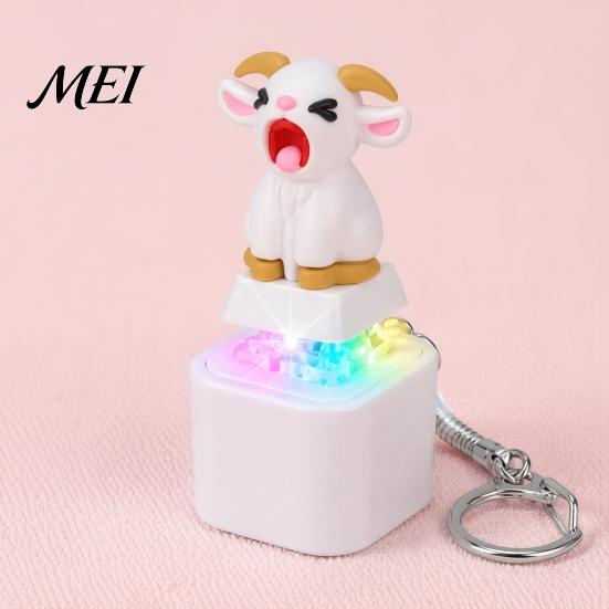 Stress Relieving Gadget 1/2/3Pcs Screaming Goat Keyboard Fidget Toy, Rechargeable Sheep Finger Clicker Animal Push Button Toy with Light Sound,