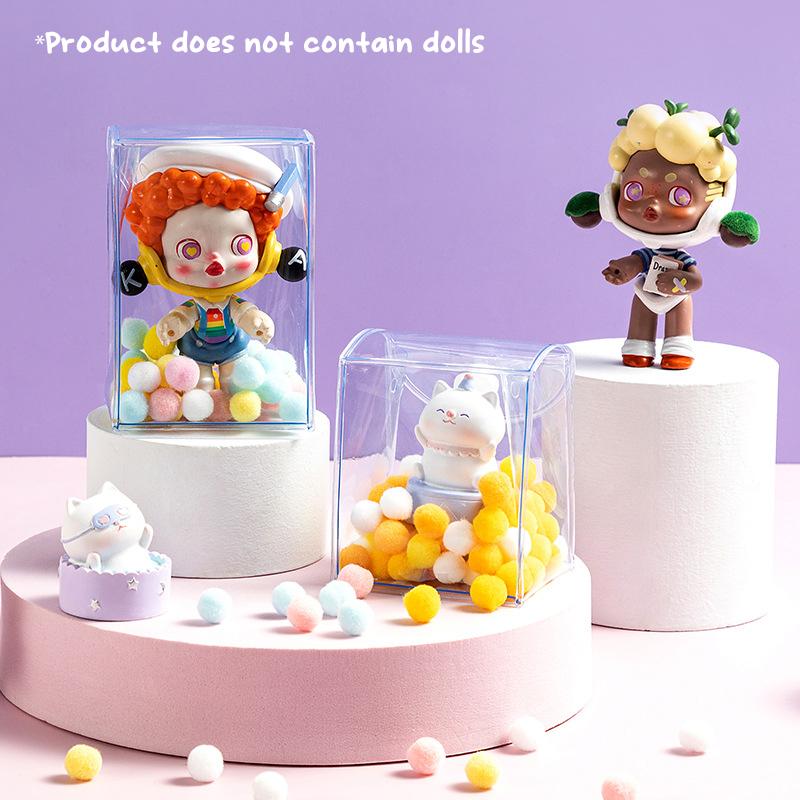 Mini Torba Ekspozycyjna na Lalki Anime Przezroczysta Portmonetka na Monety Wisiorek Kwadratowa Saszetka Organizer Portfel Klucze Szminka Słuchawki Torba do Przechowywania