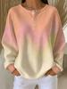 Pullover waffle da donna alla moda con stampa integrale, adatto per l'abbigliamento casual autunnale, top alla moda con mezza abbottonatura, lavabile in lavatrice