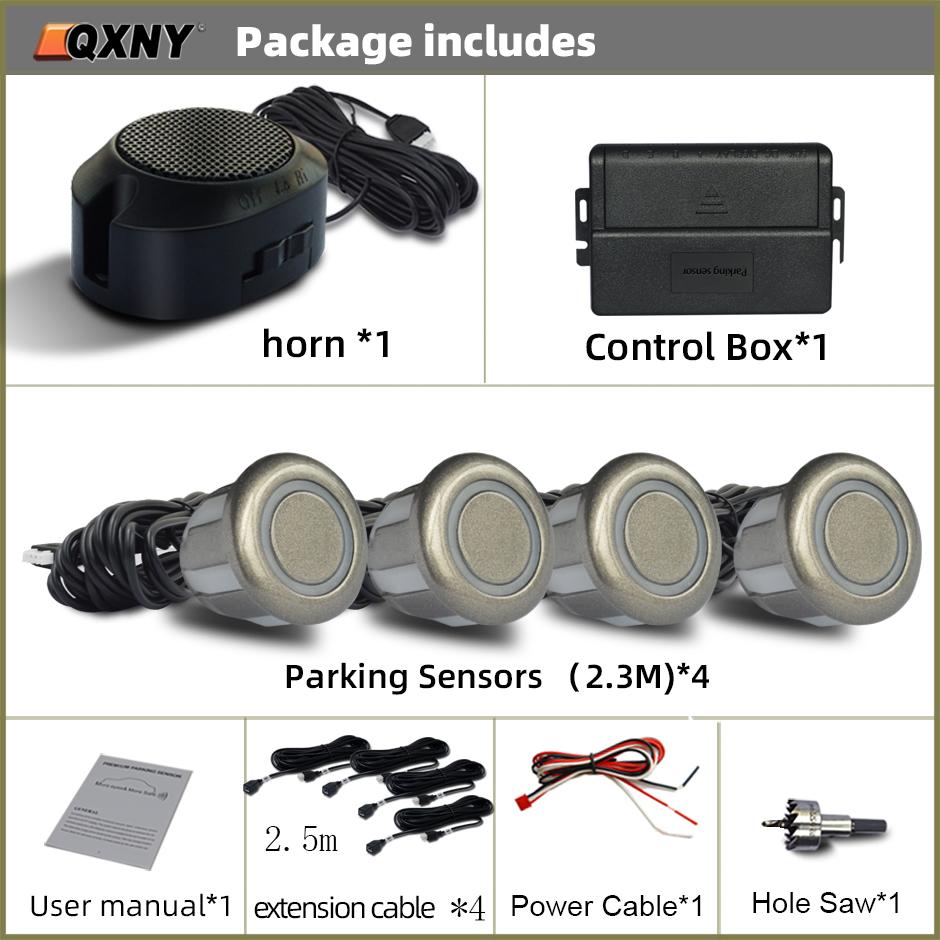 Professional Car Front Parking Sensor Kit Auto Parktronic Vehicle Assistant System Buzzer Alarm Volume Can be Adjusted Universal