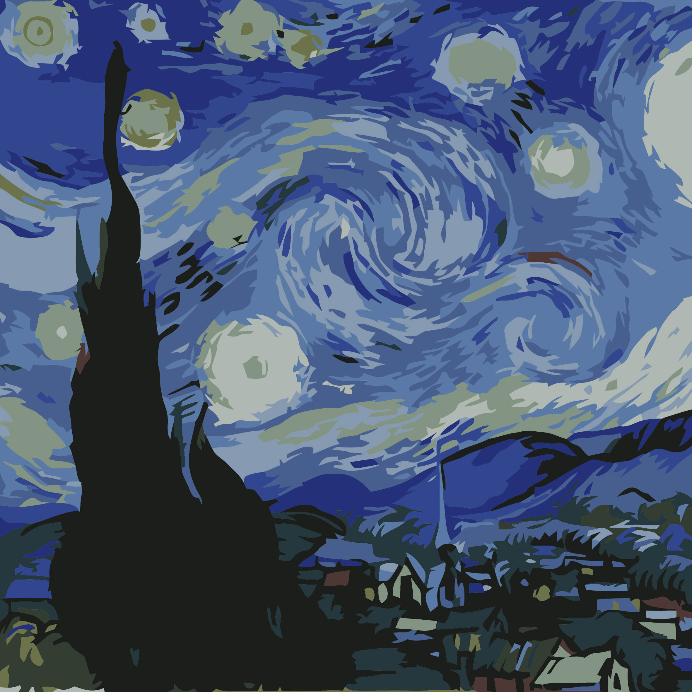 

GATYZTORY 20x20cm Framed Paint By Number Starry Sky Scenery Handpainted Picture By Number Cat Drawing On Canvas Home Decoration 20x20cm with frame