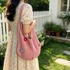 Hollow Hand-woven Bag Women's Leisure Large-capacity Straw Bag Seaside Vacation Shoulder Beach Bag Knitted Tote Bag
