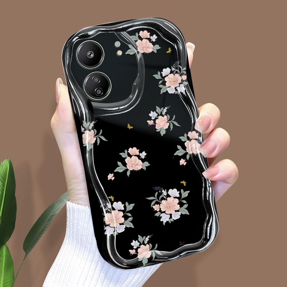 Cute Cartoon Pattern Cream Texture Casing Wavy Edge Soft Silicone Cover Phone Case for Xiaomi Redmi