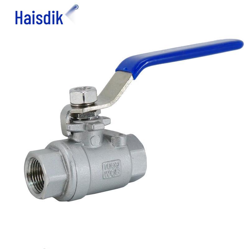 HSDIC 304 Stainless Steel Manual Two-Piece Ball Valve, Internal Thread