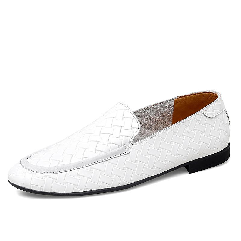 Fashion Party Men Slip on Loafers Trend Leather Shoe Male Dress Shoes Business Men British Style Outdoor Soft Sole Commute Casual Shoes