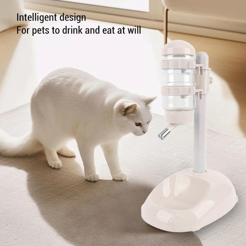 Pet Standing Water Dispenser Feeder Height Adjustable 500ml Capacity Standing Automatic Water Feeder For Puppy