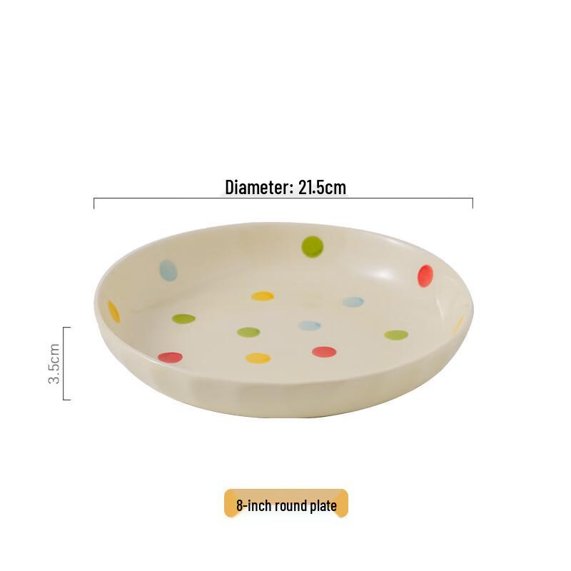 Набор керамических обеденных тарелок LISM в горошек