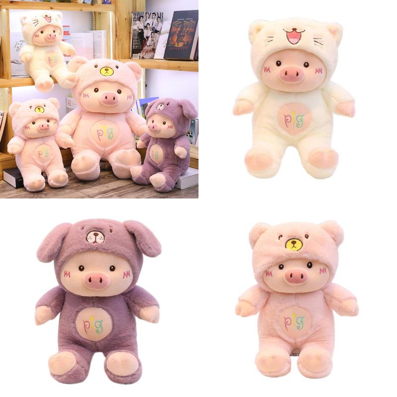 Cartoon Stuffed Animal Pig Plush Toy Gift Kids Pink White Purple Sizes Multiple