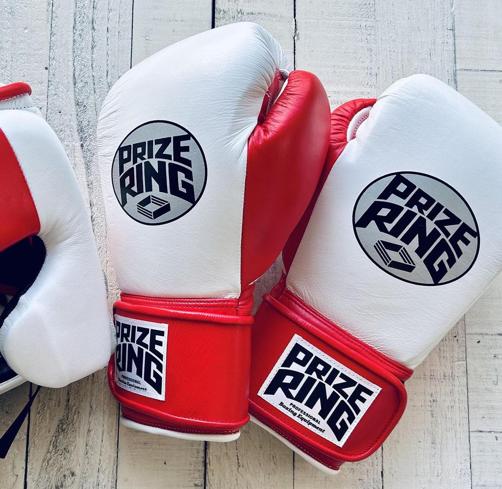 PRIZE RING Boxing Gloves "Professional SS" White/Red (8oz)