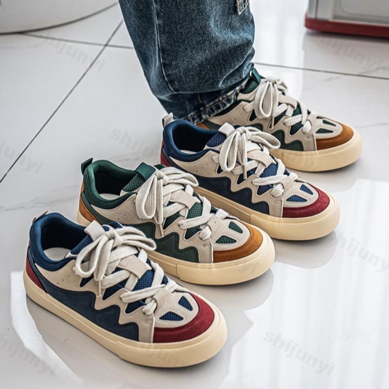 Fashion Men Fashion Trend Casual Shoes New Style Versatile Color Blocked Thick Soled Shoes Comfortable Height Increasing Chunky sneakers
