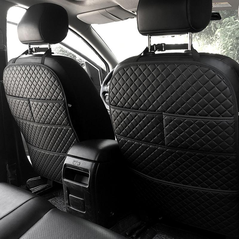 Almofada anti-chutes para carro com bolso organizador couro universal capa protetora de couro para banco traseiro à prova d'água tapetes para chutes de criança