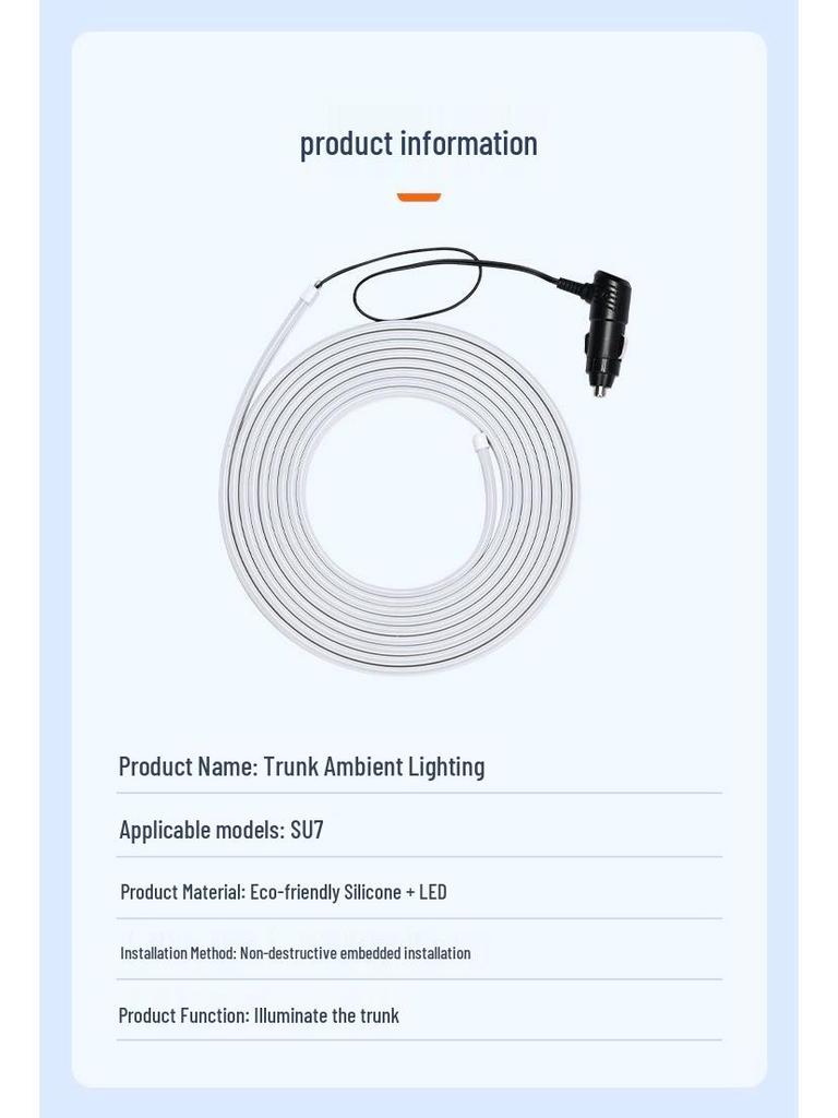 Xiaomi YU7 Ambient Trunk LED Car Lighting & Sensor Strip for Camping Accessory