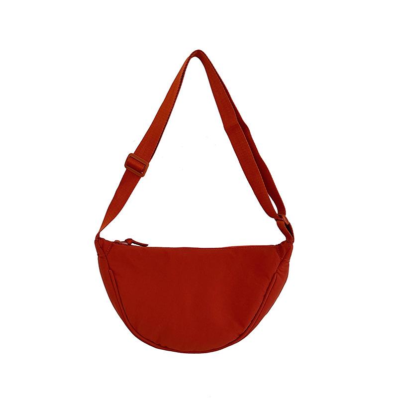 New Student Portable Shoulder Bag Women Go Out for Leisure Travel Light Messenger Bag Solid Color Simple Dumpling Bag