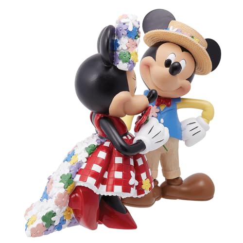 Enesco Disney Showcase Botanical Mickey and Minnie Mouse Holding Hands Figurine, 6.69 Inch, Multicolor