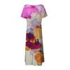 Women's Fashion And All- Summer Temperament V-neck Printed Short-sleeved Dress