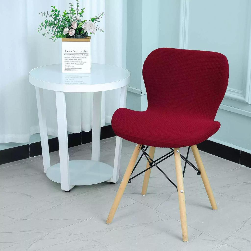 1pc Solid Color Butterfly Chair Cover Stretch Curved Dining Seat Cover Kitchen Hotel Chair Slipcovers Durable Chair Protective Cover