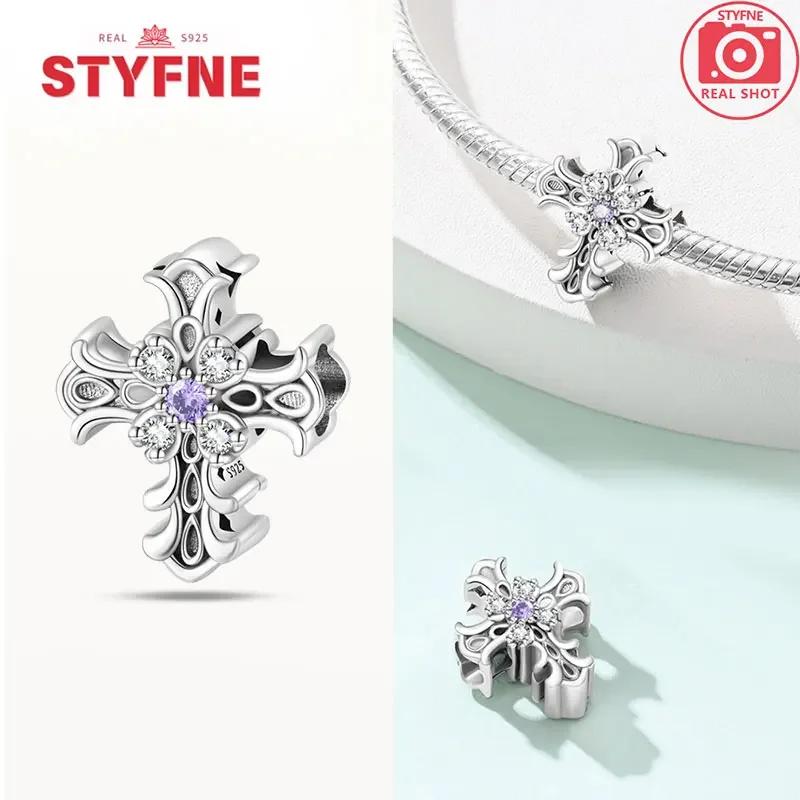 Copper Cross Charms Religion Heart Lucky Cross Beads Fit Original Bracelet Making Pendant For Women Fine Jewelry Gift Diy
