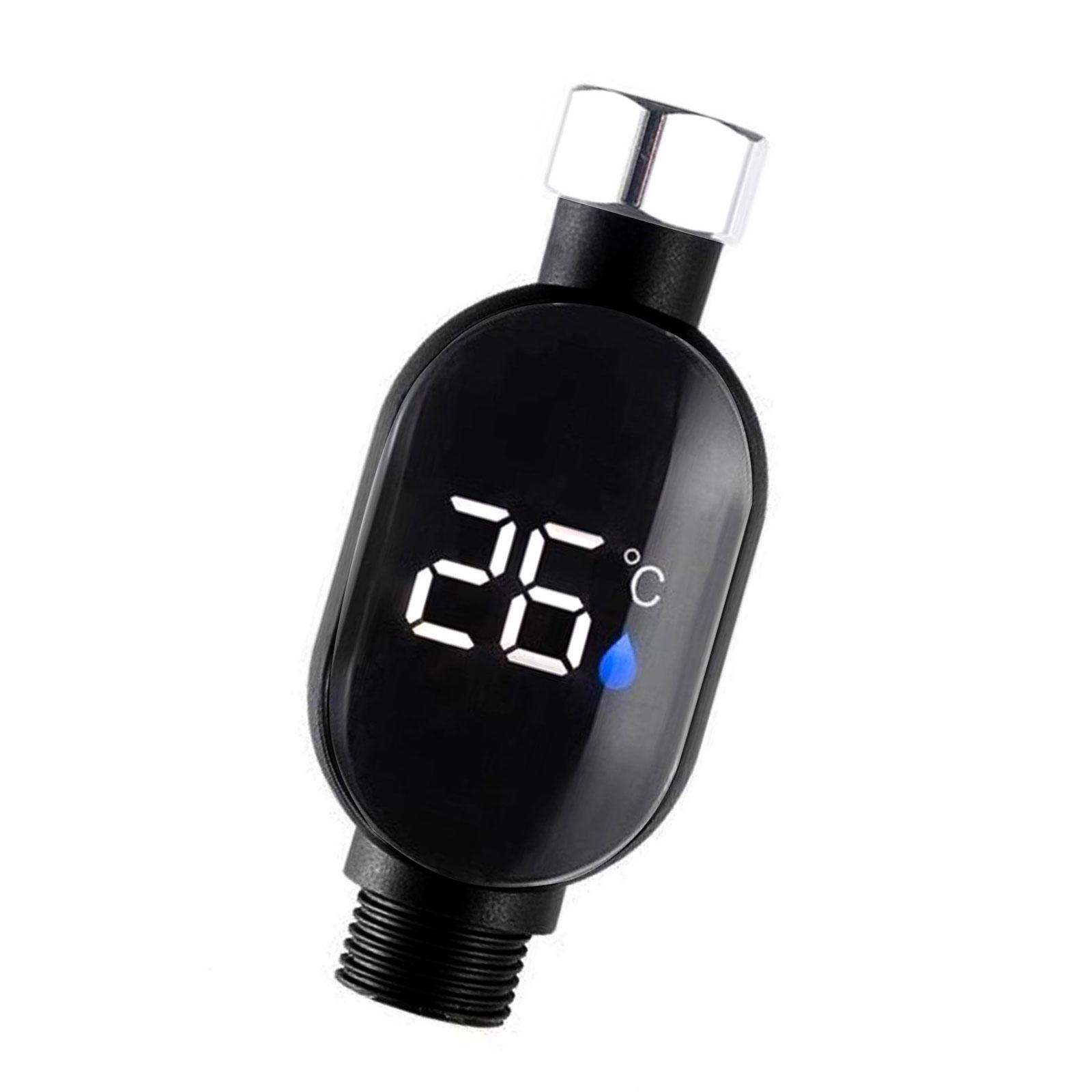 Universal Shower Temperature Gauges LED Digital Readout Touch Sensitive Control Color Coded Safety Alerts