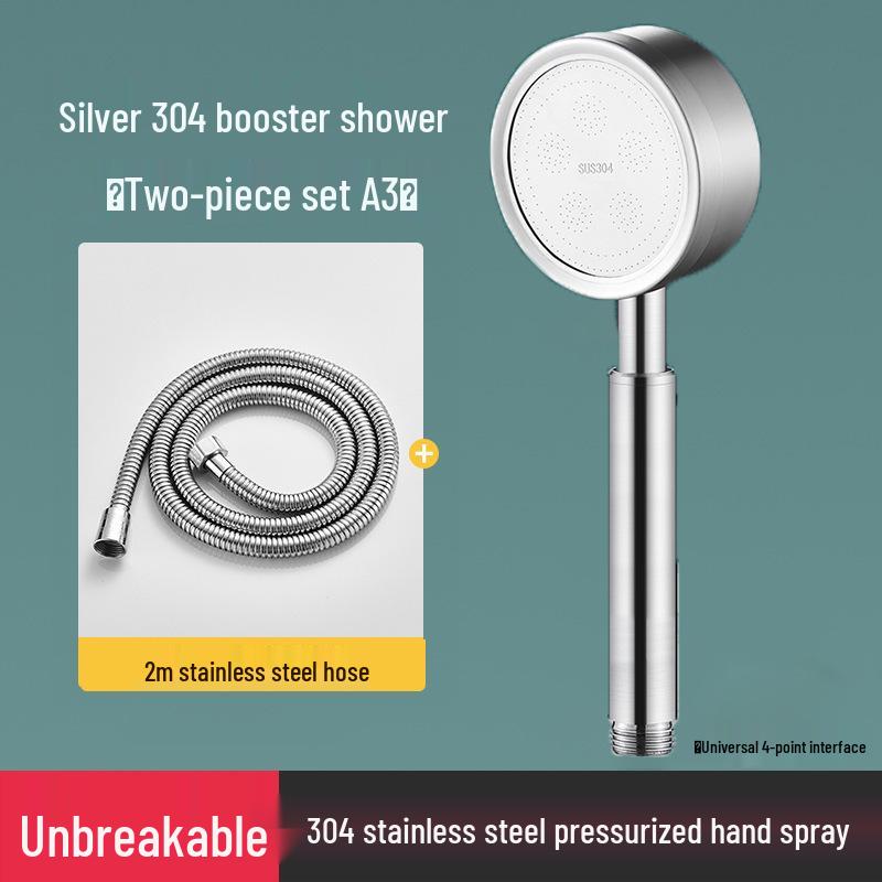 304 Stainless Steel Handheld Shower Head & Hose Set