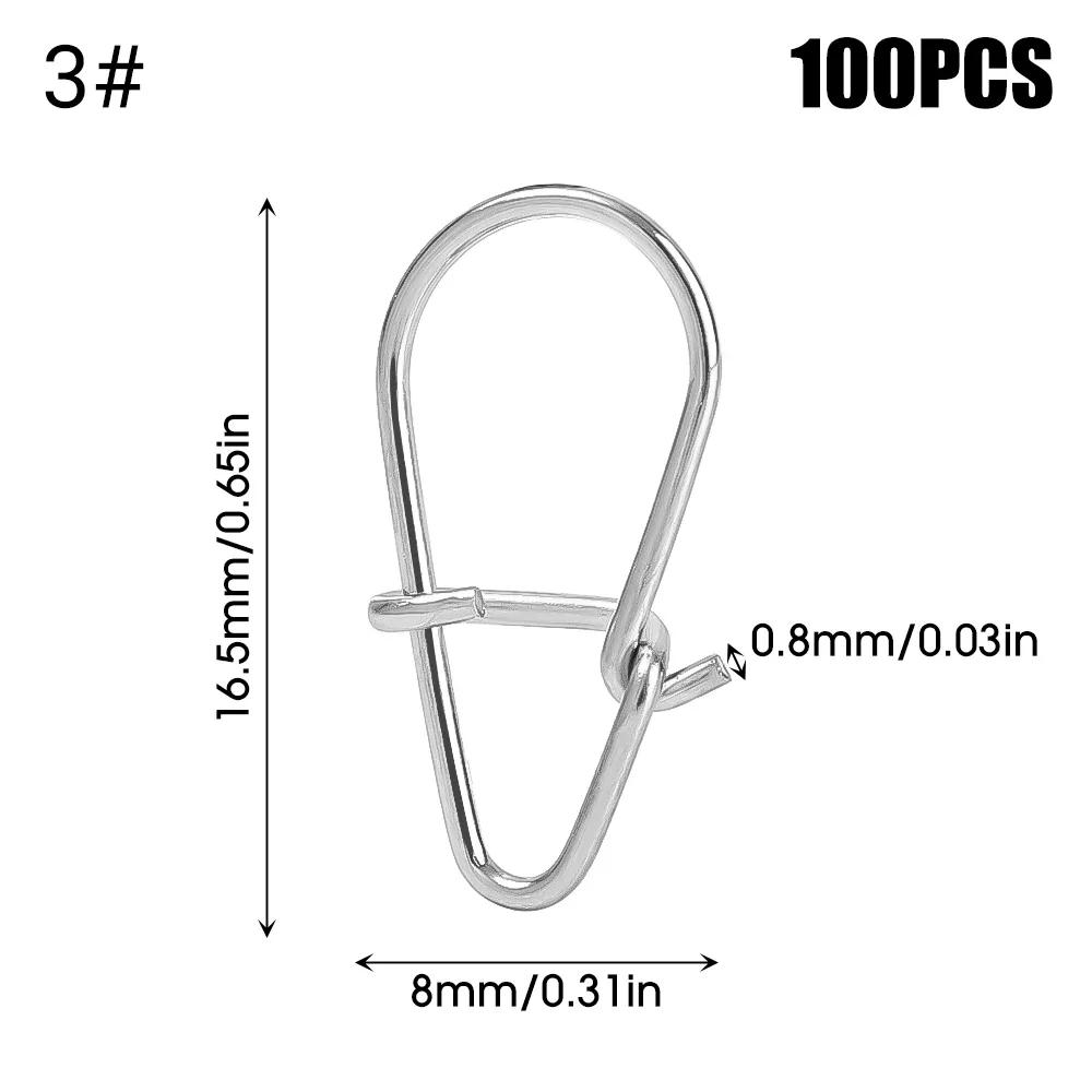 100 buc/set Dovleac Oțel Inoxidabil Pescuit Agrafă Suspendată Oval Inele Split Conector Blocare Rapidă Agrafă Baril de Înaltă Calitate Echipament